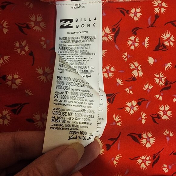 Billabong Hot Tropics Mini Wrap Dress NWT Red Floral XS - Picture 10 of 10